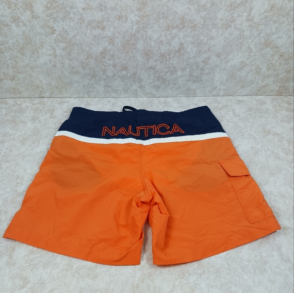 NAUTICA Colorblock Swim Trunks Men's Medium Lined Drawstring - Picture 7 of 8